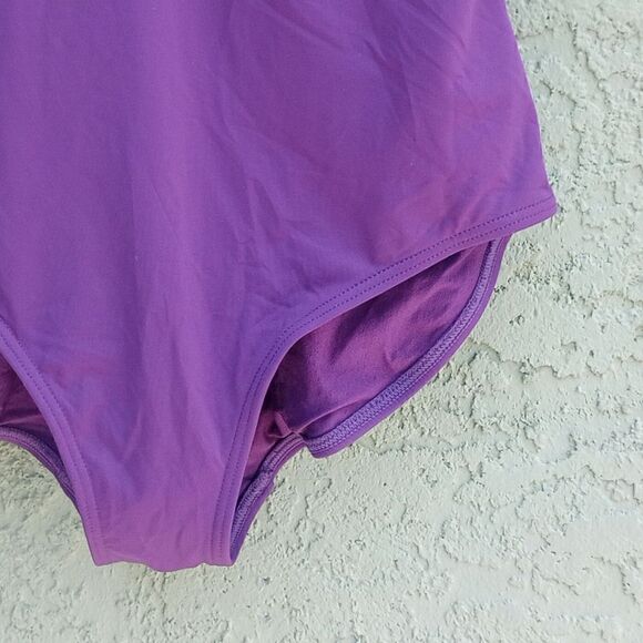 EUC AUTOGRAPH Purple Rhinestone Wire One Piece High Rise Bathing Suit 34DD - Picture 10 of 12